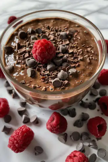 Chocolate Chia Pudding taken with iphone 15 pro max --iw 2 --ar 4:5 --v 6.0 --raw