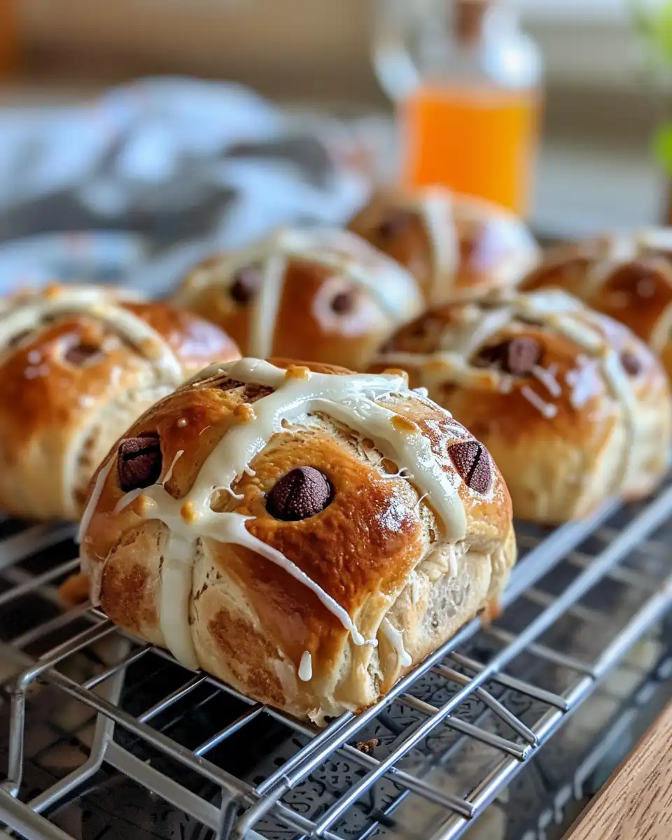 Ingredients for chocolate chip hot cross buns laid out on kitchen table