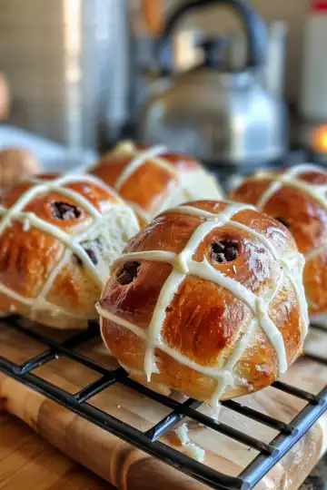 Chocolate chip hot cross buns taken with iphone 15 pro max --iw 2 --ar 4:5 --v 6.0 --raw