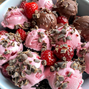 Chocolate Strawberry Frozen Yogurt Bites taken with iphone 15 pro max --iw 2 --ar 4:5 --v 6.0 --raw