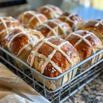 Cinnamon hot cross buns taken with iphone 15 pro max --iw 2 --ar 4:5 --v 6.0 --raw