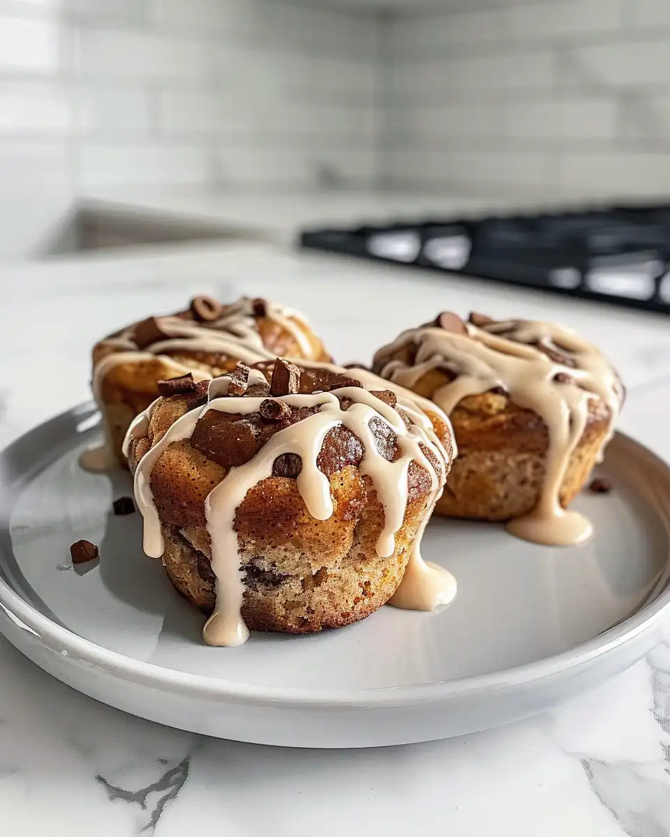 Finished cinnamon roll protein muffins cooling on rack