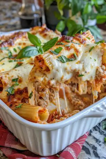 Classic baked ziti taken with iphone 15 pro max --iw 2 --ar 4:5 --v 6.0 --raw