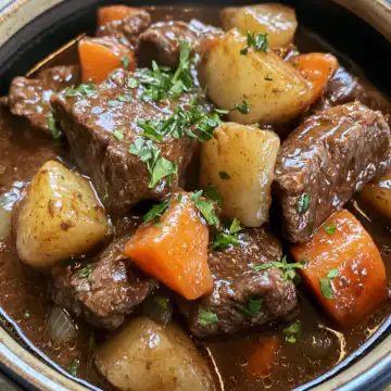 Classic beef stew taken with iphone 15 pro max --iw 2 --ar 4:5 --v 6.1 --raw