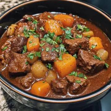 Classic beef stew taken with iphone 15 pro max --iw 2 --ar 4:5 --v 6.1 --raw