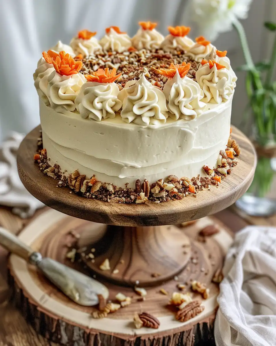 Freshly baked pressure cooker carrot cake with cream cheese frosting