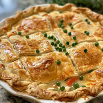 Classic chicken pot pie taken with iphone 15 pro max --iw 2 --ar 4:5 --v 6.0 --raw