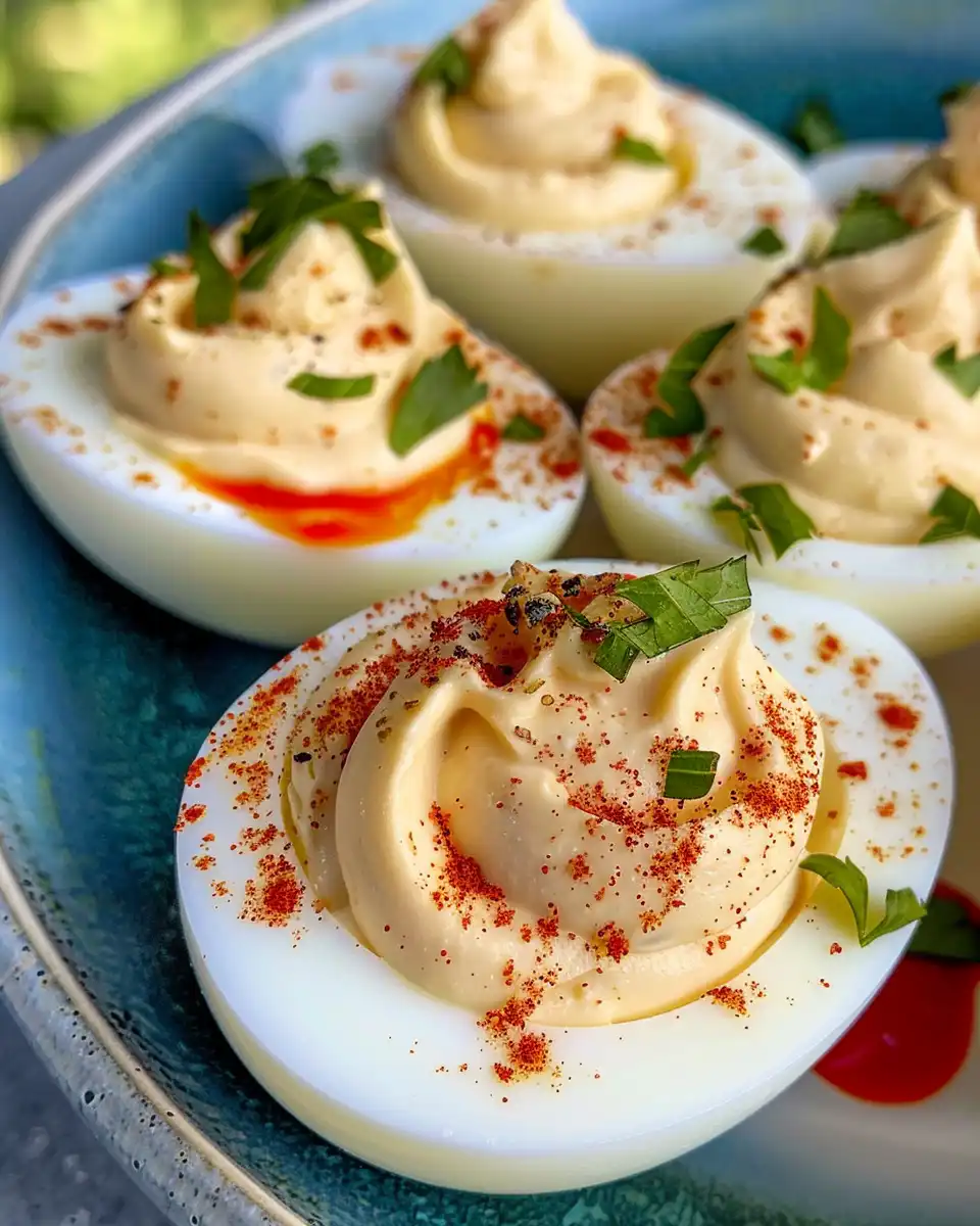 Steaming pressure cooker with deviled eggs aroma filling the kitchen