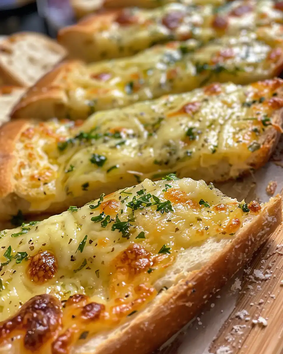 Sliced pressure cooker garlic bread ready to serve
