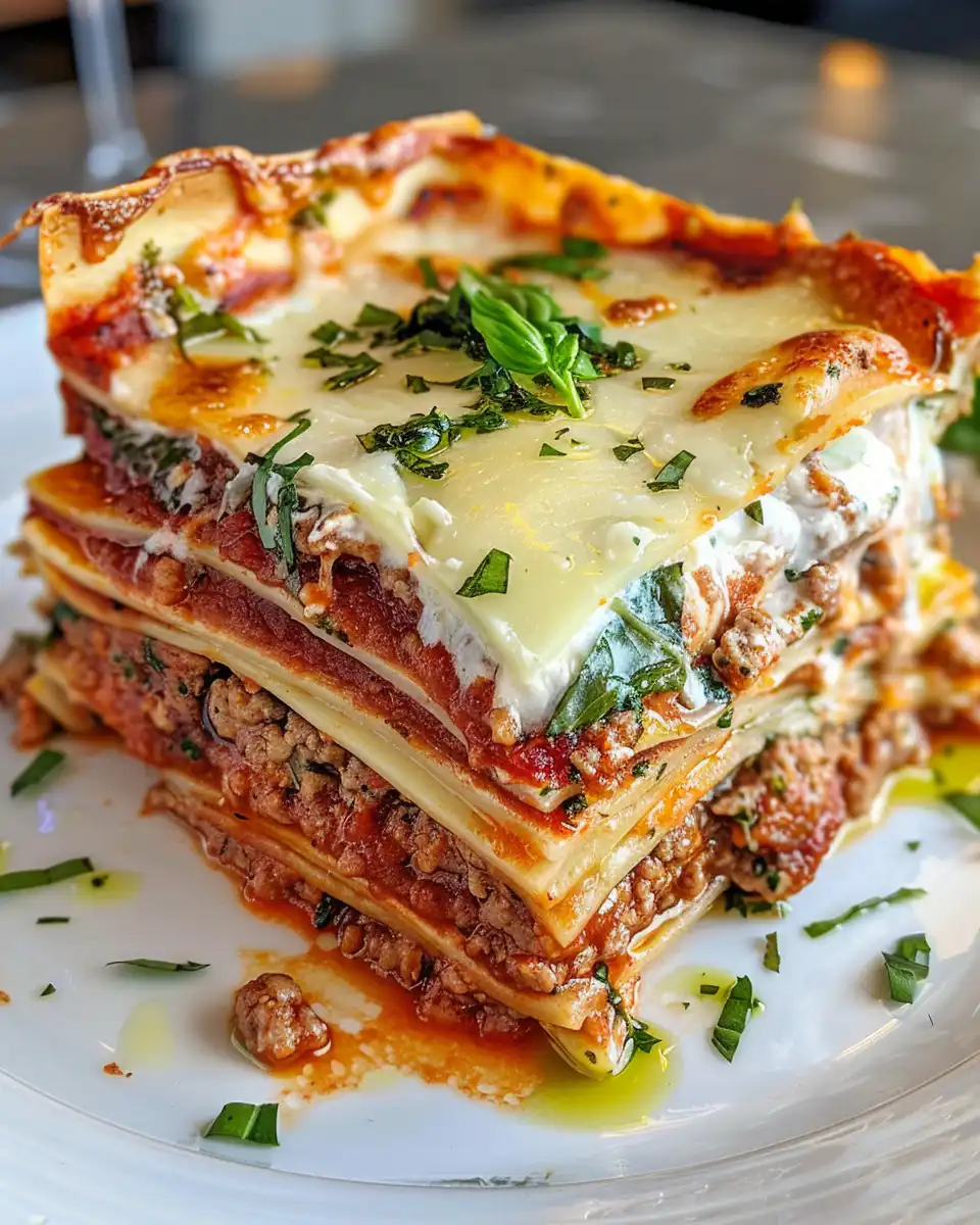 Ingredients laid out for classic pressure cooker lasagna with cheese and herbs