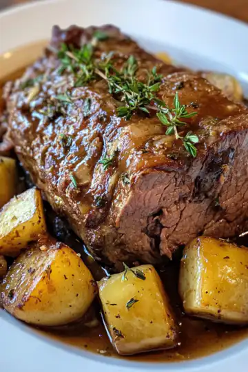 Classic pot roast taken with iphone 15 pro max --iw 2 --ar 4:5 --v 6.1 --raw