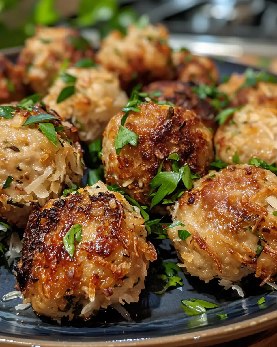 Close-up of cooking chicken meatballs in pressure cooker steam