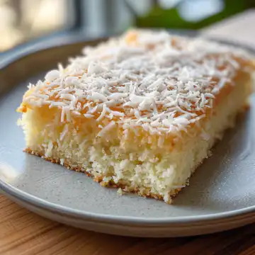 Coconut Milk Snack Cake taken with iphone 15 pro max --iw 2 --ar 4:5 --v 6.0 --raw