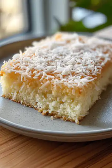 Coconut Milk Snack Cake taken with iphone 15 pro max --iw 2 --ar 4:5 --v 6.0 --raw