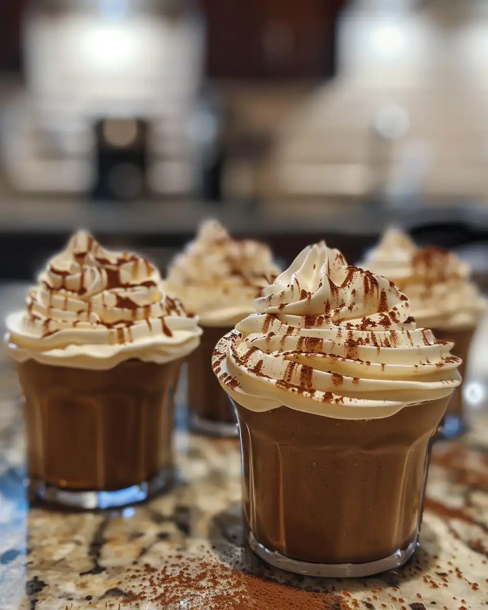 Ingredients for coffee mousse in bowls