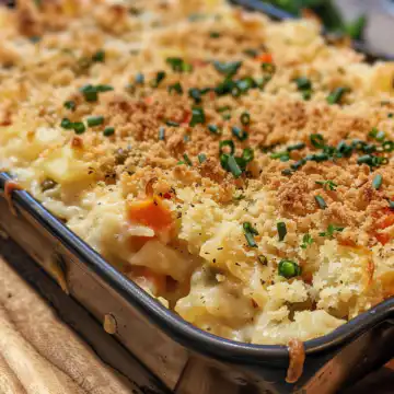Cozy Creamy Vegetable Casserole Bake taken with iphone 15 pro max --iw 2 --ar 4:5 --v 6.0 --raw