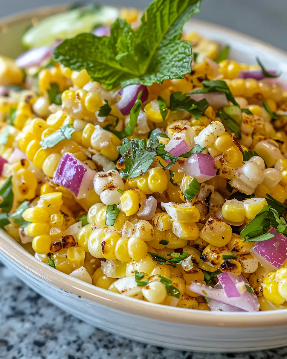 Ingredients mixed in pressure cooker pot for esquites