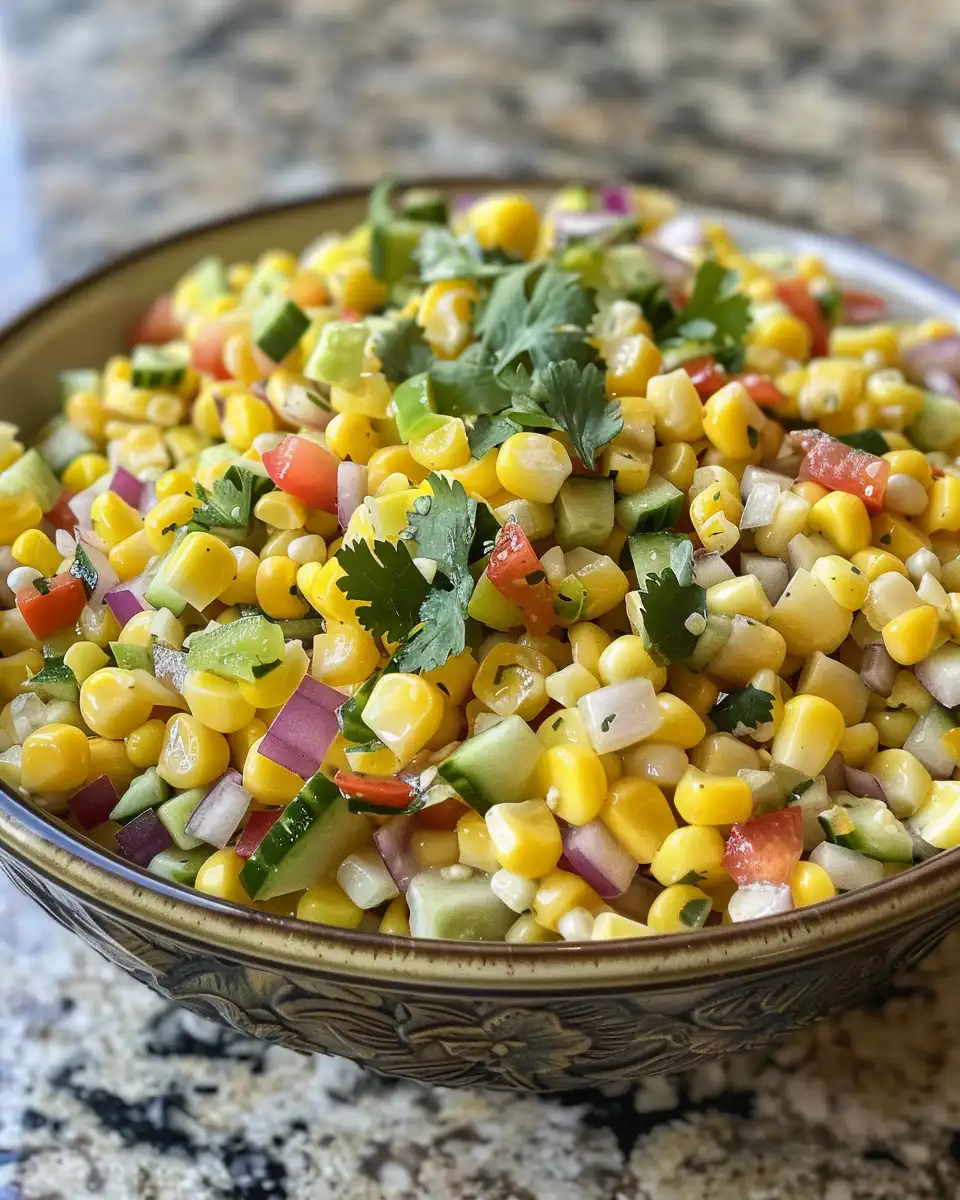 Fresh ingredients for Crack Corn Salad prepared and ready