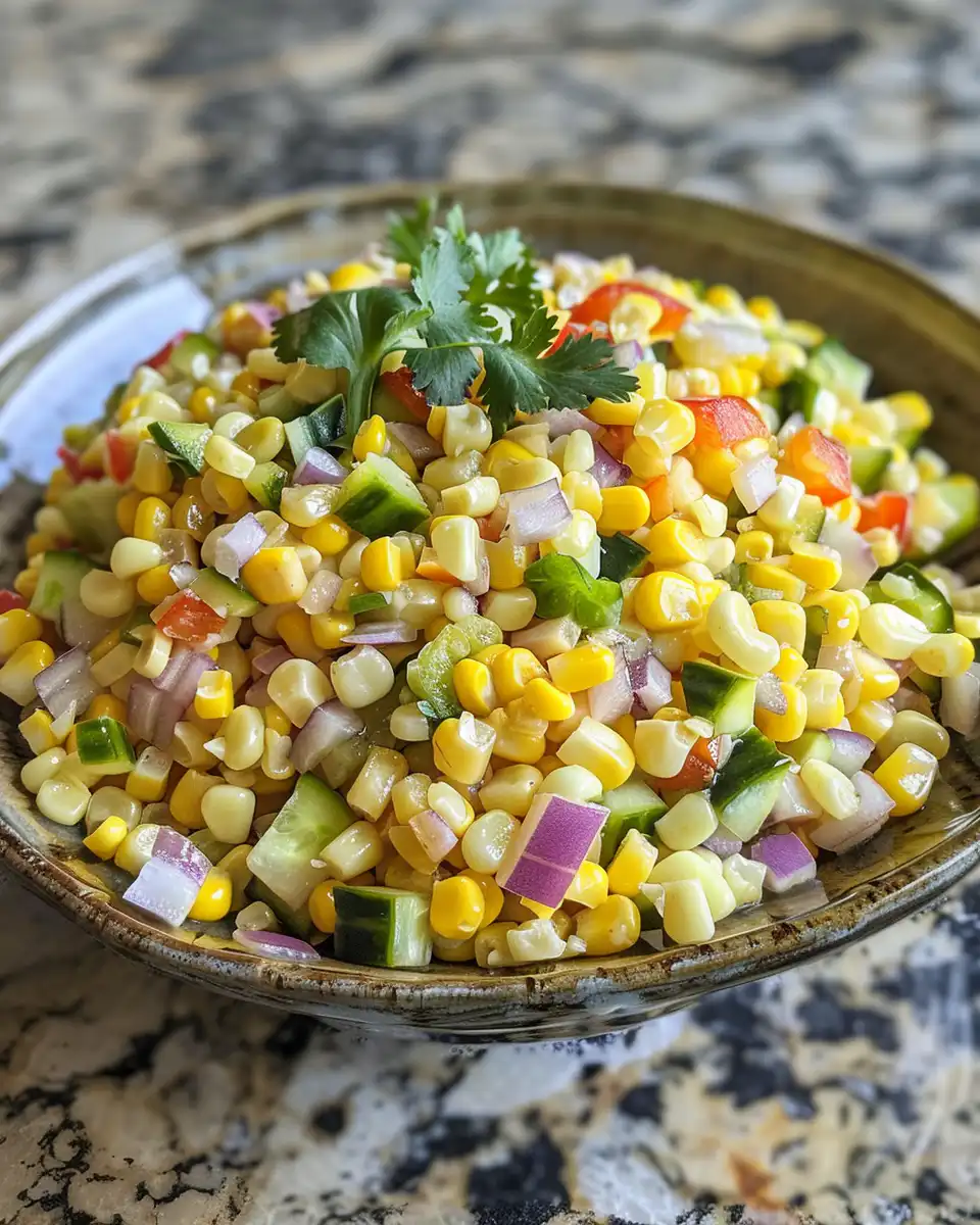 Served Crack Corn Salad in a bowl ready to eat