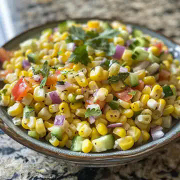 Crack Corn Salad taken with iphone 15 pro max --iw 2 --ar 4:5 --v 6.0 --raw