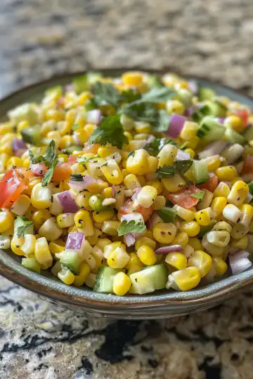 Crack Corn Salad taken with iphone 15 pro max --iw 2 --ar 4:5 --v 6.0 --raw