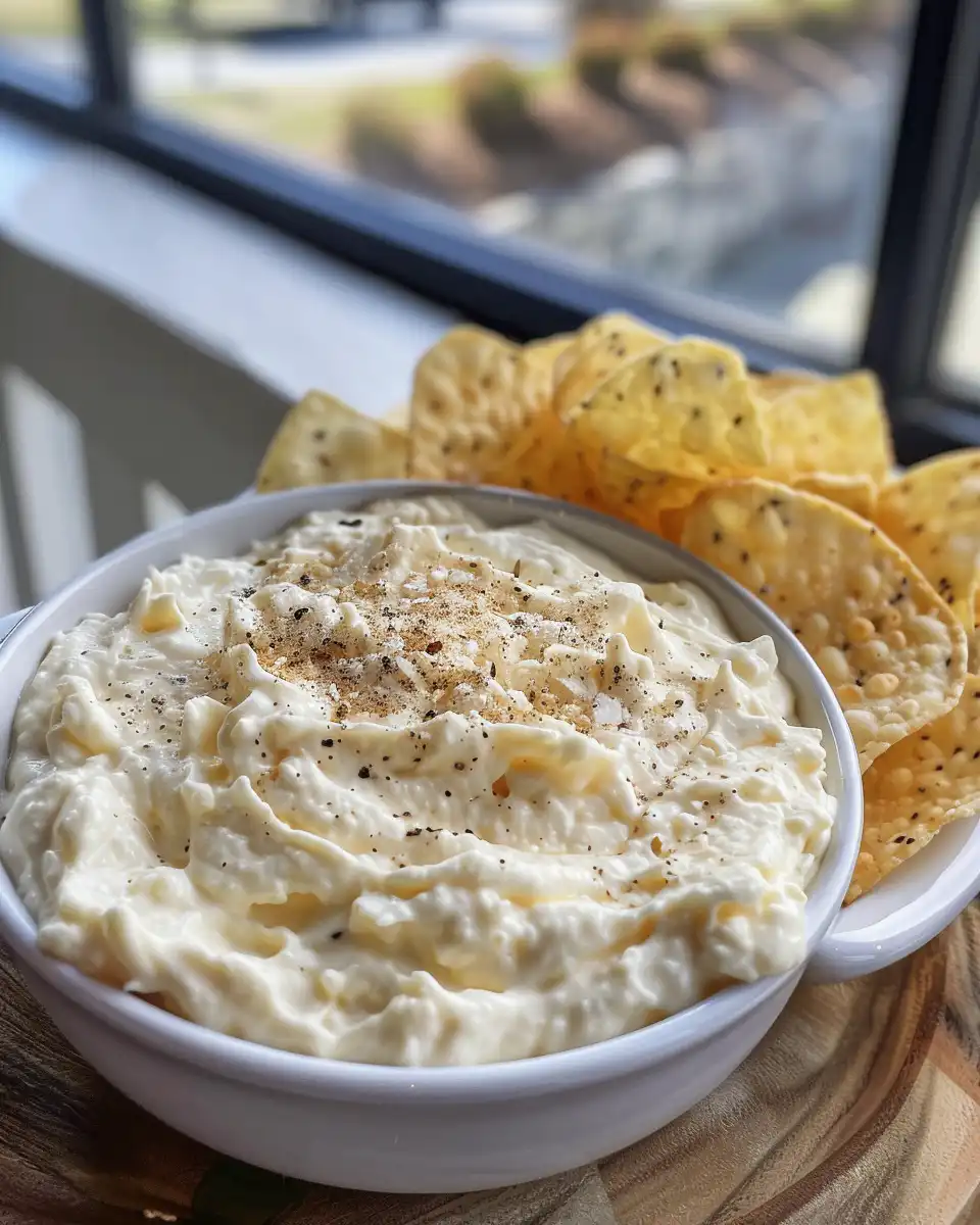 Ingredients for cream cheese dip mixed in bowl