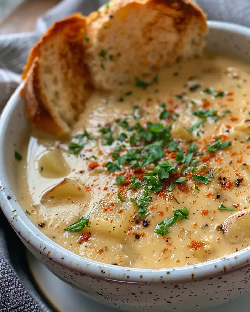 Fresh ingredients for creamy Cajun potato soup laid out