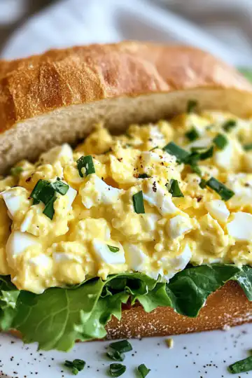 Creamy Cottage Cheese Egg Salad taken with iphone 15 pro max --iw 2 --ar 4:5 --v 6.1 --raw