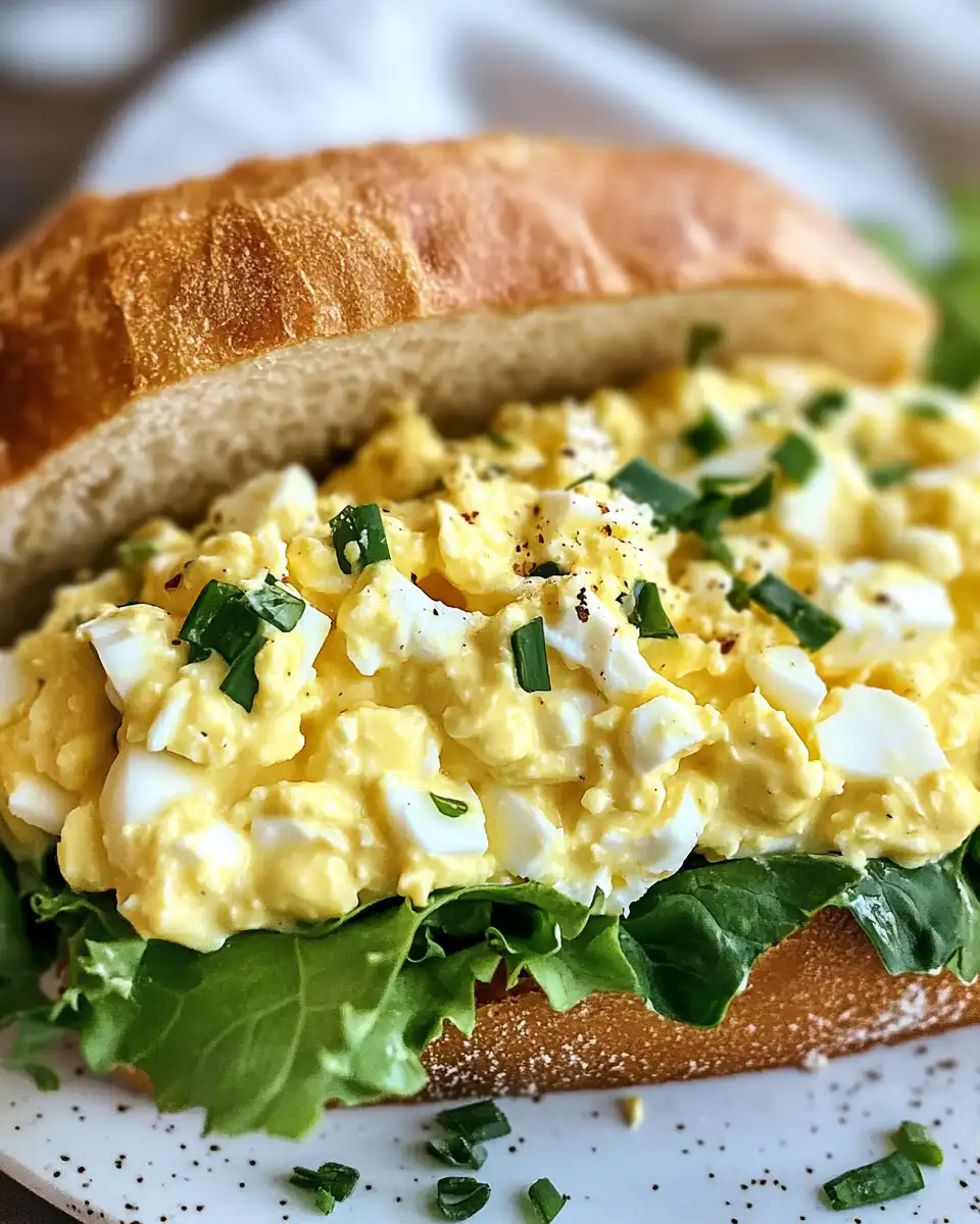 Creamy cottage cheese egg salad freshly prepared in bowl
