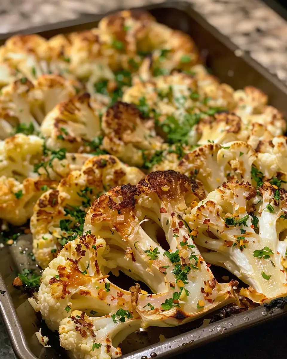 Ingredients for cauliflower steaks on a kitchen counter