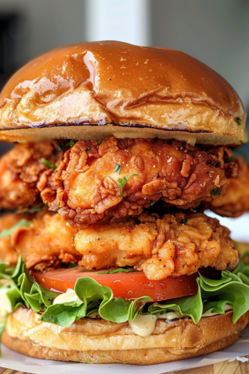 Crispy Cilantro Lime Chicken Sandwiches (Air Fryer or Oven Baked) taken with iphone 15 pro max --iw 2 --ar 4:5 --v 6.0 --raw