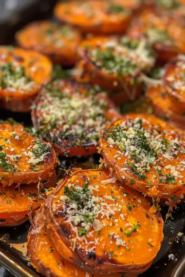 Crispy Sweet Potato Bites with Herbed Parmesan Butter taken with iphone 15 pro max --iw 2 --ar 4:5 --v 6.0 --raw