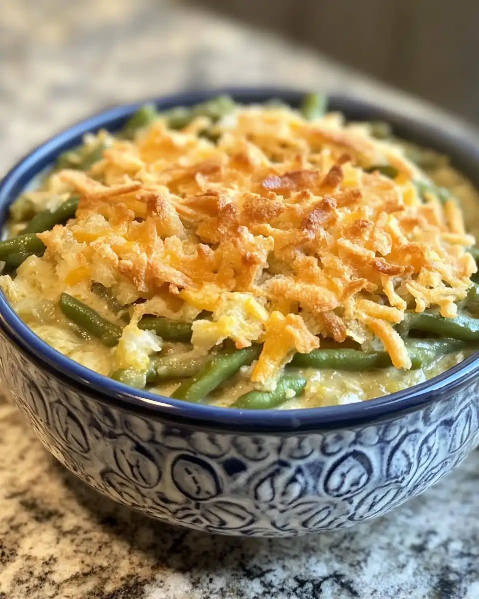 Green bean casserole in a pressure cooker