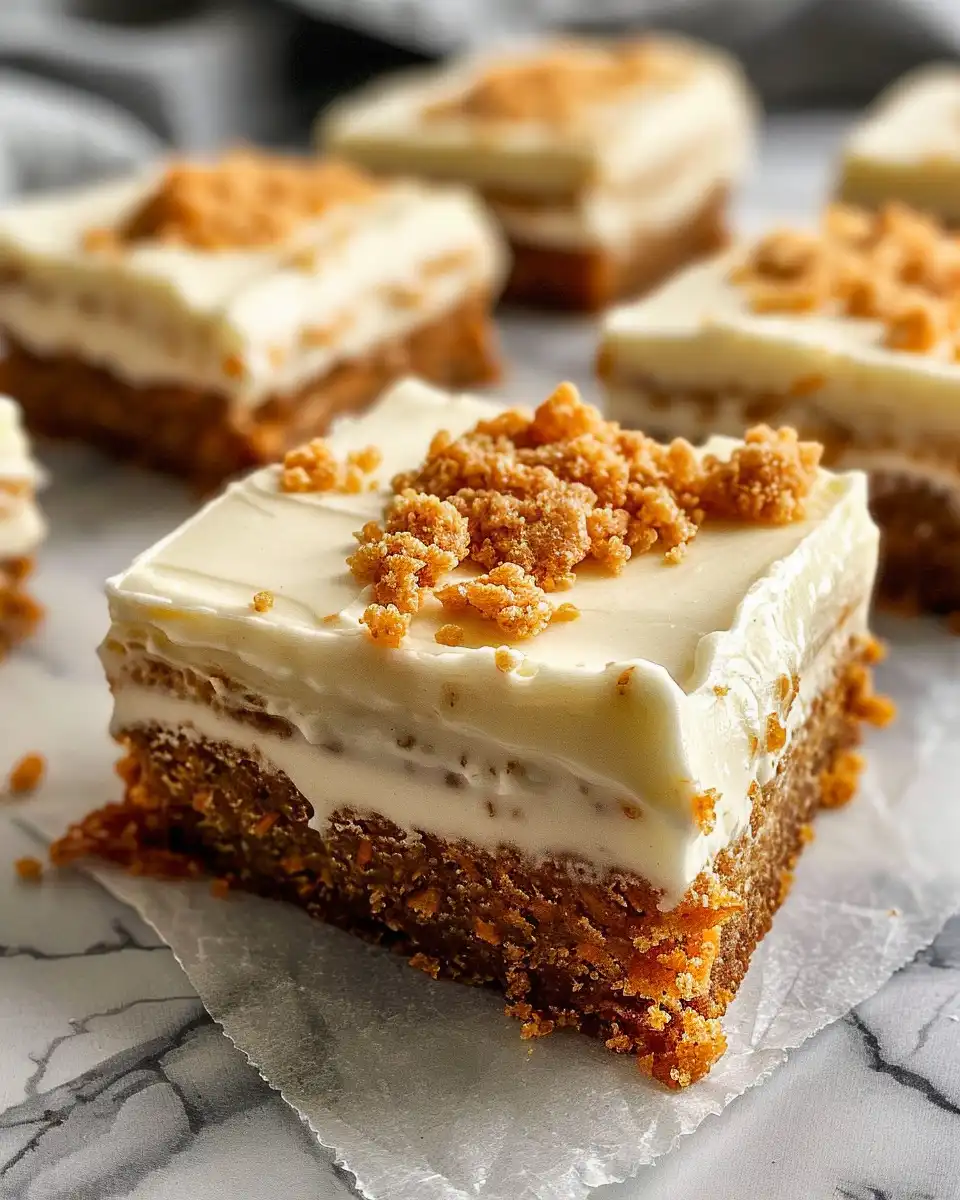 Ingredients laid out for carrot cake bars with cream cheese frosting