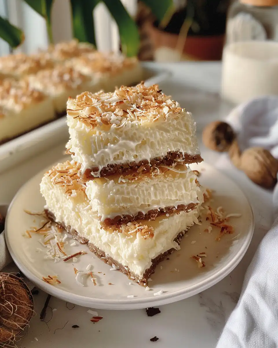 Ingredients for coconut cream bars laid out on kitchen counter