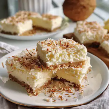 Decadent Coconut Cream Bars taken with iphone 15 pro max --iw 2 --ar 4:5 --v 6.0 --raw