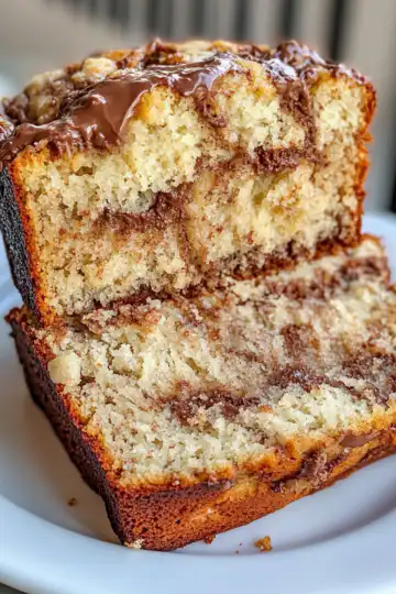 Decadent Nutella Swirl Banana Bread Recipe taken with iphone 15 pro max --ar 4:5 --v 6.1 --raw
