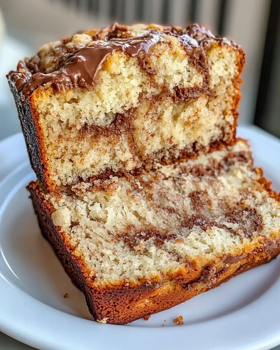 Pressure cooker banana bread with Nutella swirl fresh from cooker