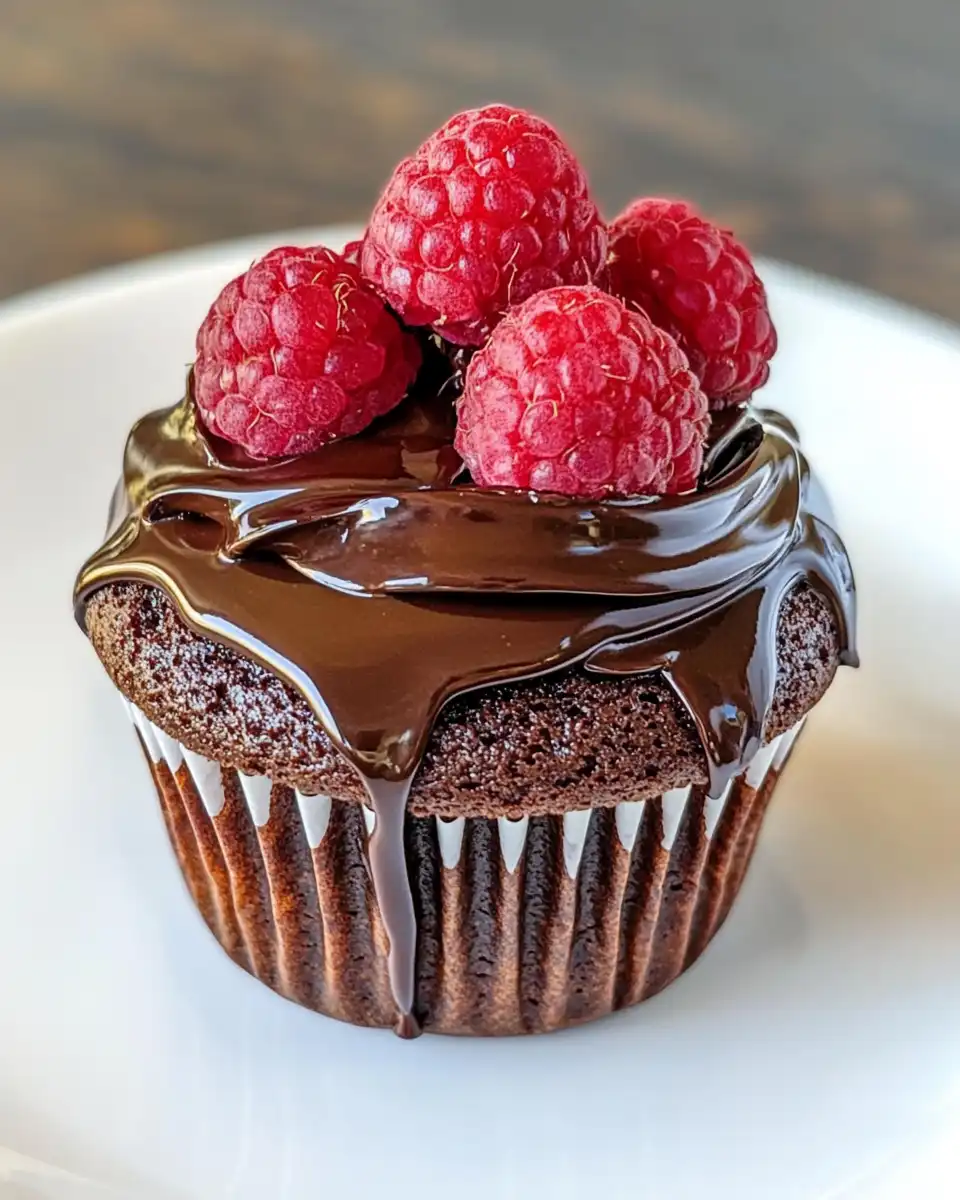 Chocolate covered strawberry cupcakes plated and ready to serve