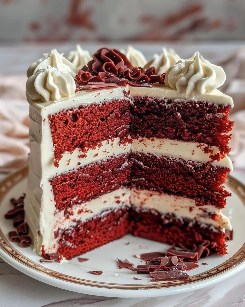 Ingredients for red velvet cheesecake layer cake arranged on kitchen counter