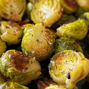 Delicious Garlic Butter Roasted Brussels Sprouts taken with iphone 15 pro max --iw 2 --ar 4:5 --v 6.0 --raw