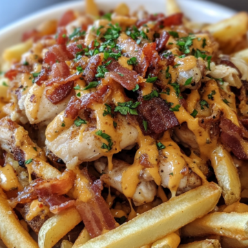 Dirty Chicken and Bacon Loaded Fries taken with iphone 15 pro max --iw 2 --ar 4:5 --v 6.1 --raw