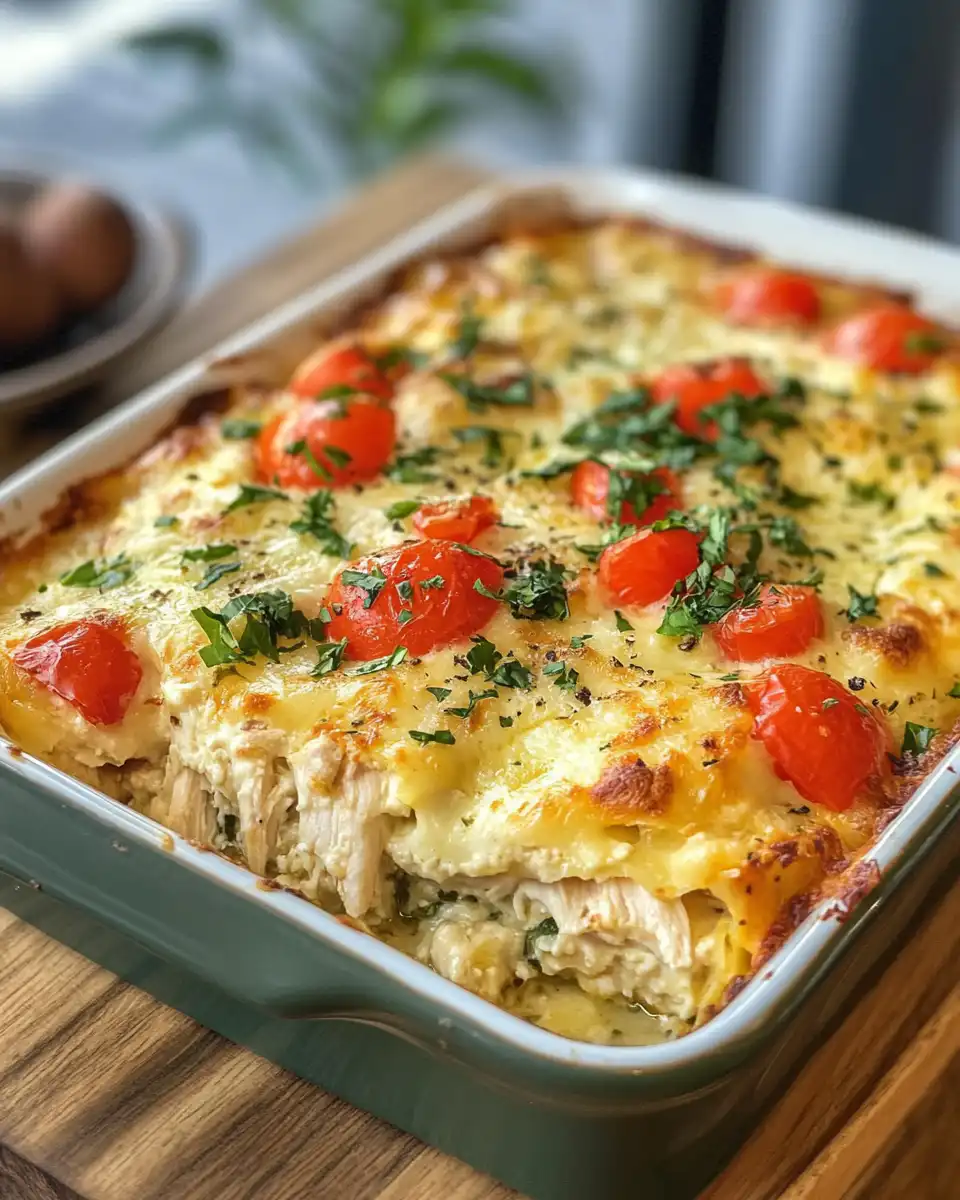 Served Greek shrimp and orzo bake finished with fresh dill and lemon wedge