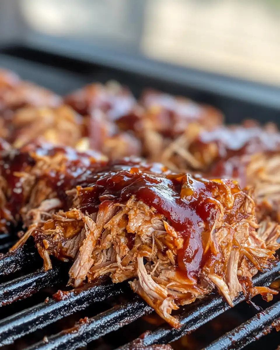 Tender pulled pork being shredded