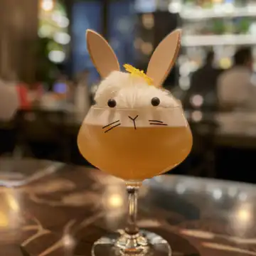 Drunk Bunny Cocktail taken with iphone 15 pro max --iw 2 --ar 4:5 --v 6.0 --raw