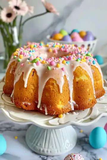 Easter Basket Bundt Cake Recipe (Easy Spring Dessert!) taken with iphone 15 pro max --iw 2 --ar 4:5 --v 6.0 --raw