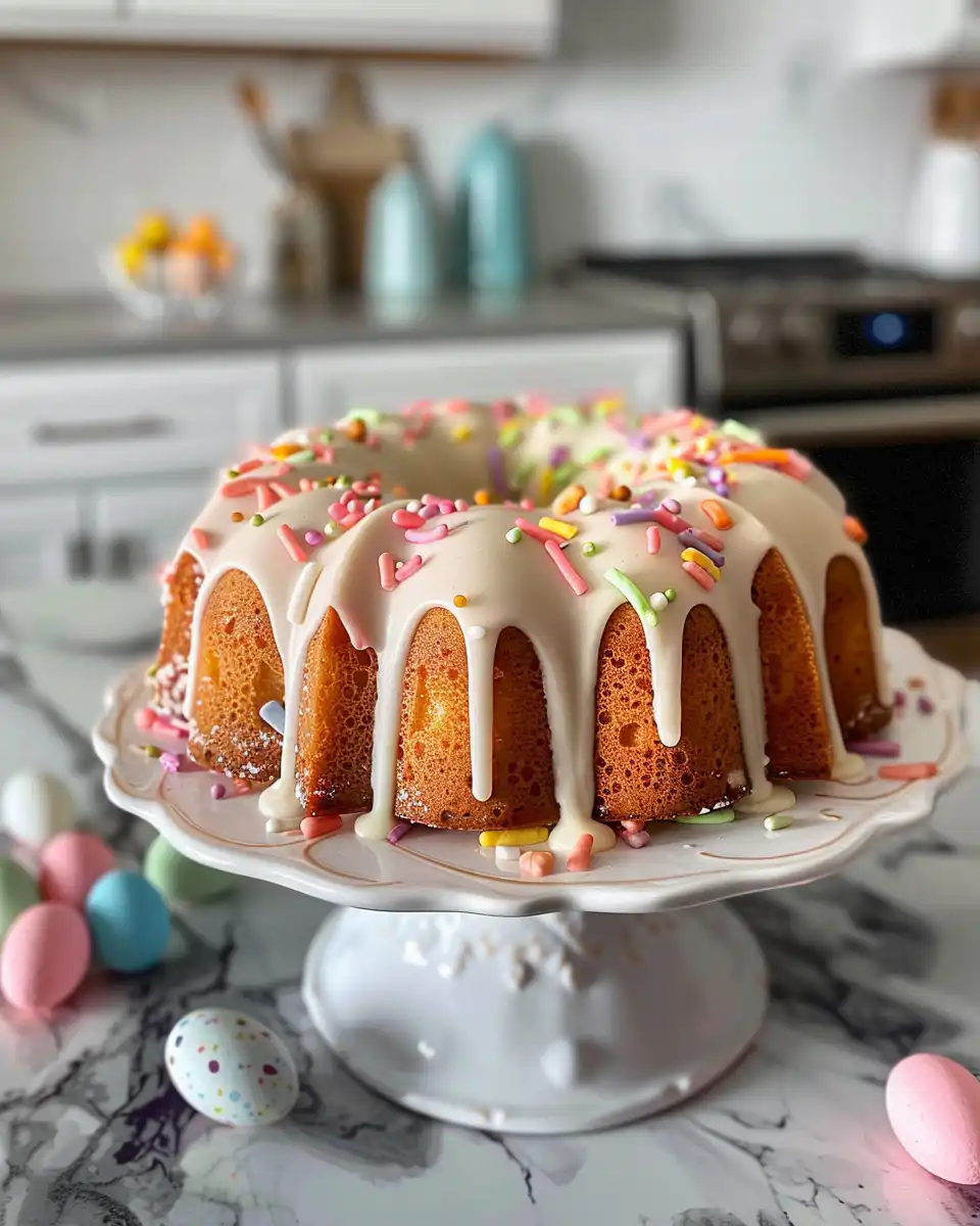 Ingredients arranged for Easter basket bundt cake