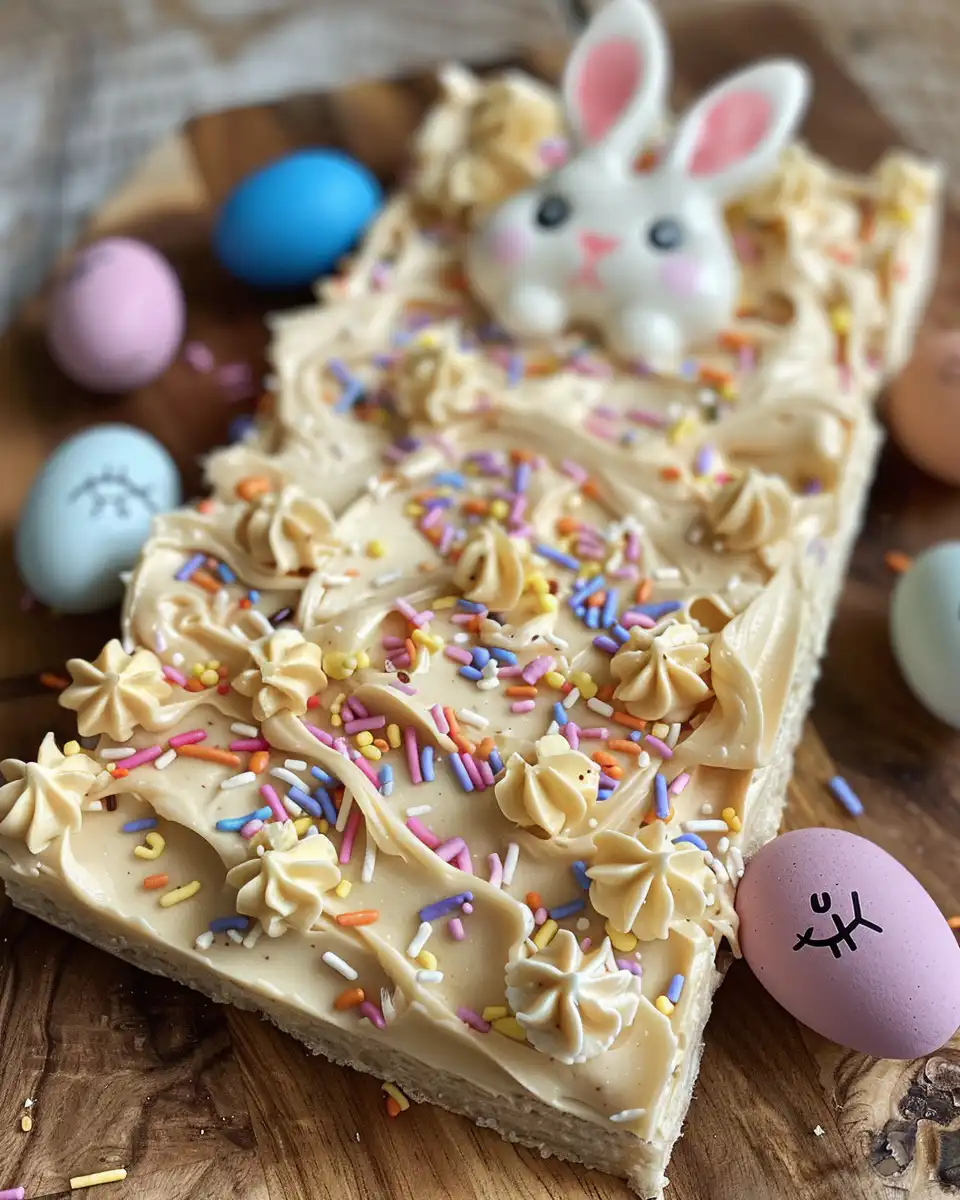 Finished almond bark treat with colorful candies served on plate
