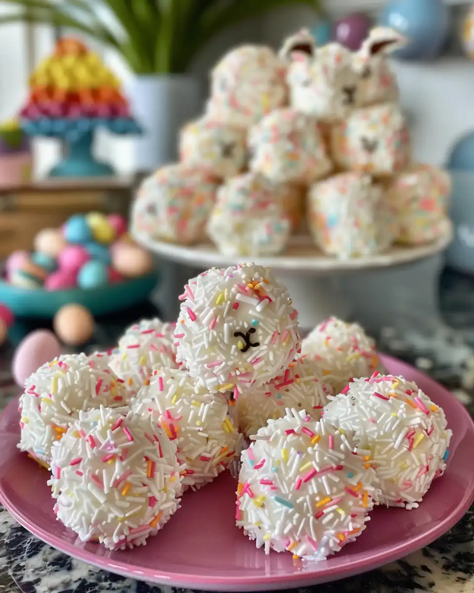 Mixing ingredients with coconut flakes for bunny tails
