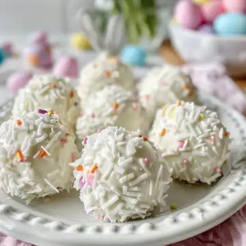 Easter Bunny Coconut Tails A No Bake Easter Treat taken with iphone 15 pro max --iw 2 --ar 4:5 --v 6.0 --raw
